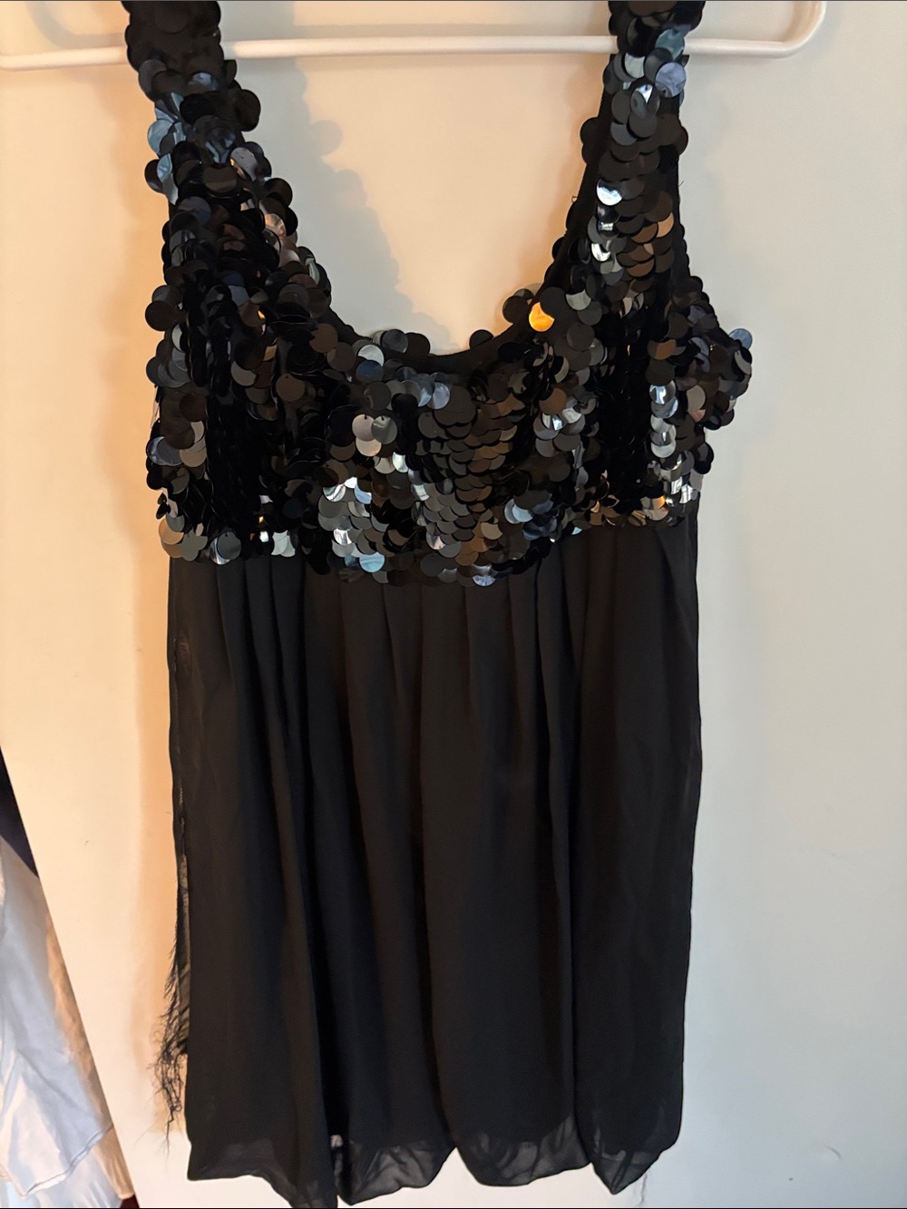 Black Sequin Tank Dress